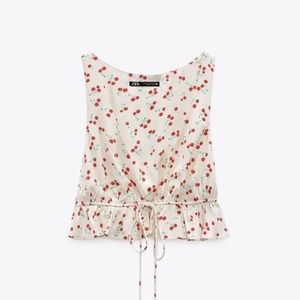 Zara Cherry Crop Top